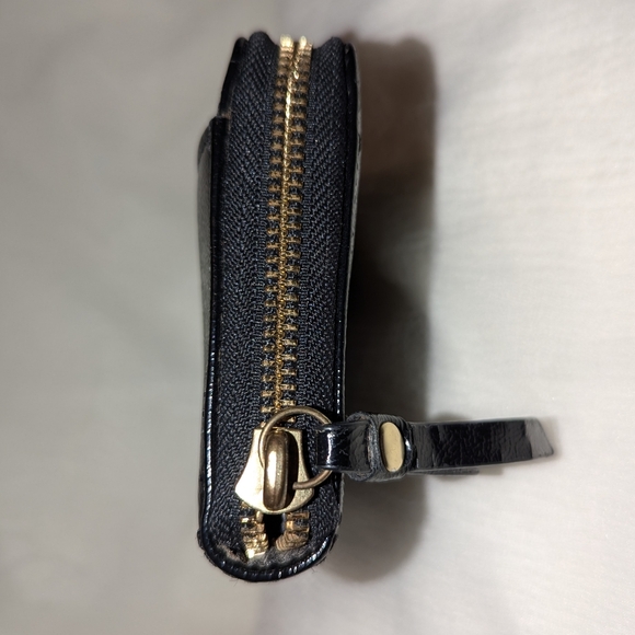 Coach Poppy Liquid Leather Continental Zip Around Wallet Black EUC - Picture 4 of 12